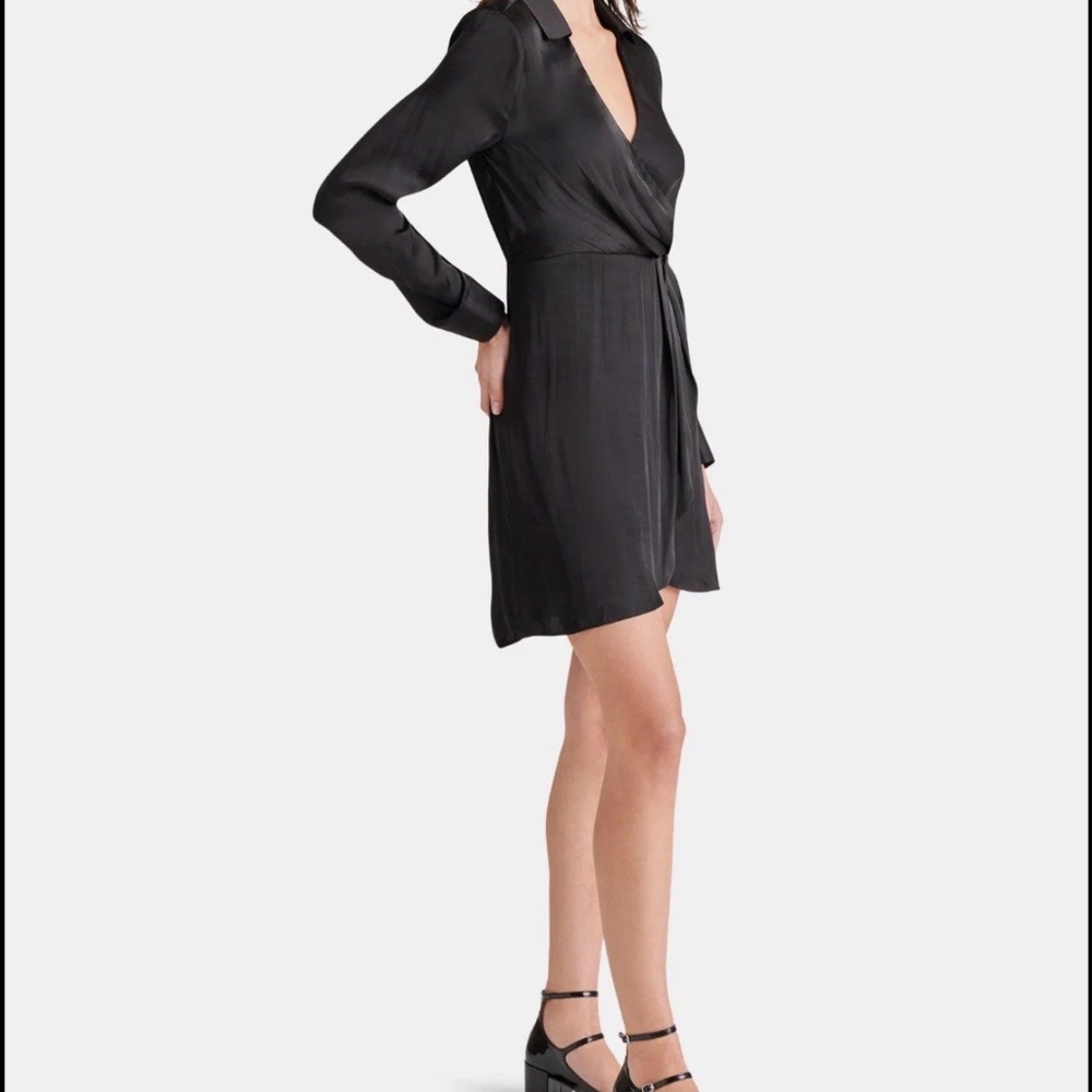 Steve Madden Black Long Sleeve Dress w/ Collar - Picture 2 of 3